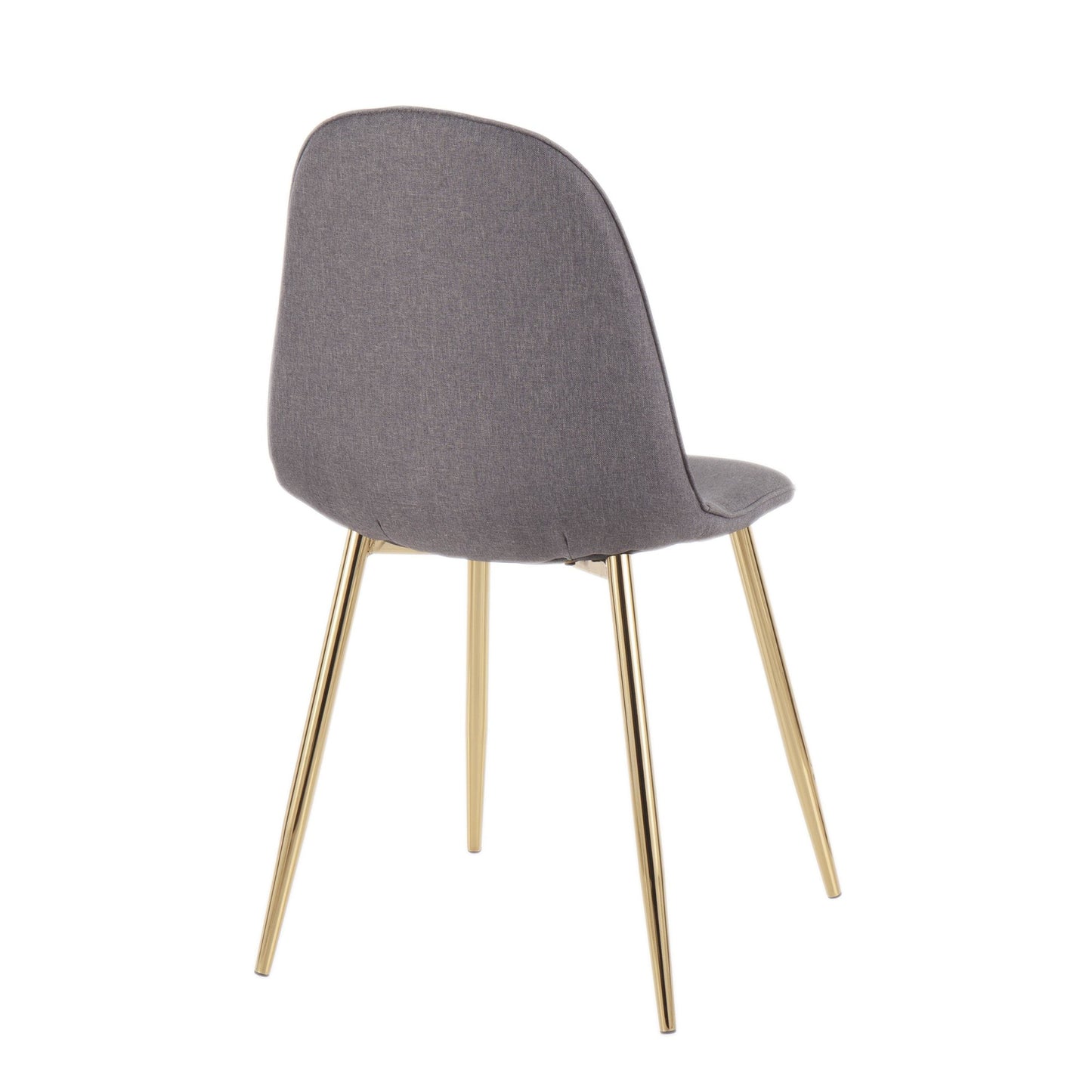 Pebble Contemporary Chair in Gold Steel and Beige Fabric   - Set of 2