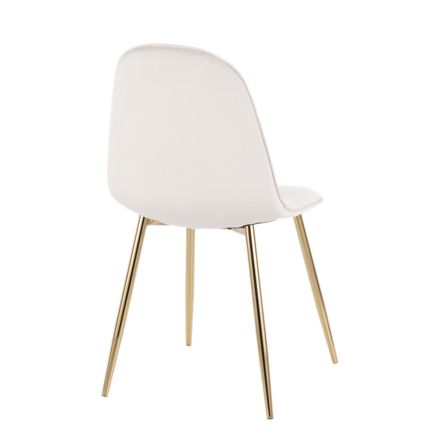 Pebble Contemporary Chair in Gold Steel and Beige Fabric   - Set of 2