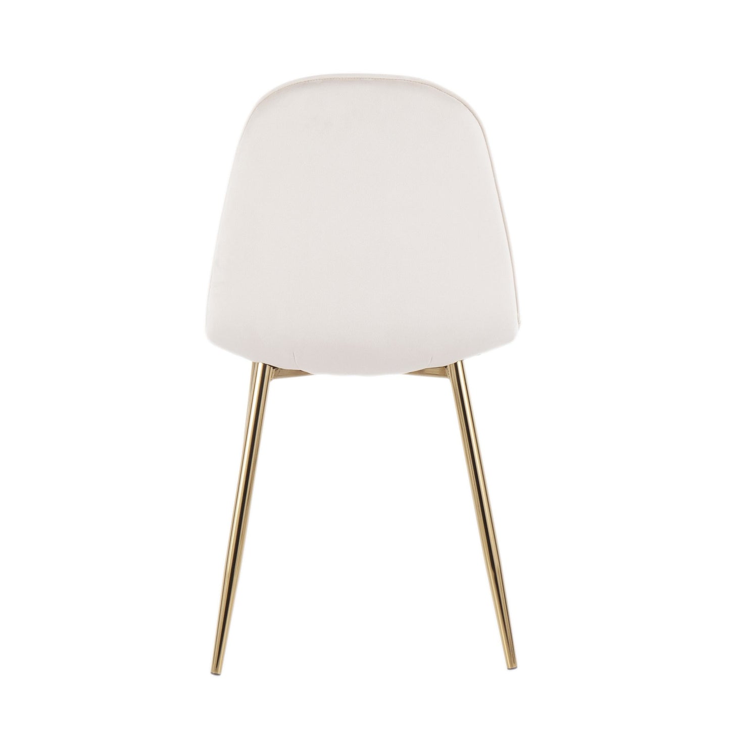 Pebble Contemporary Chair in Gold Steel and Beige Fabric   - Set of 2