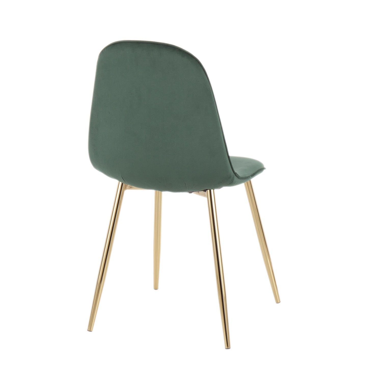 Pebble Contemporary Chair in Gold Steel and Beige Fabric   - Set of 2