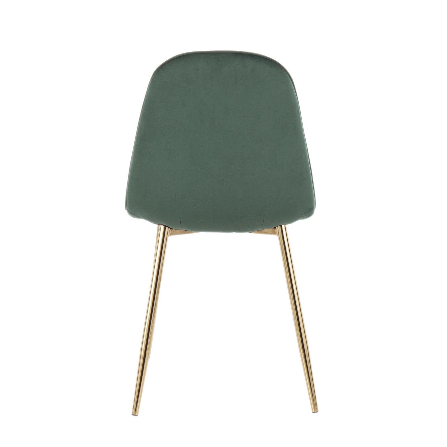 Pebble Contemporary Chair in Gold Steel and Beige Fabric   - Set of 2