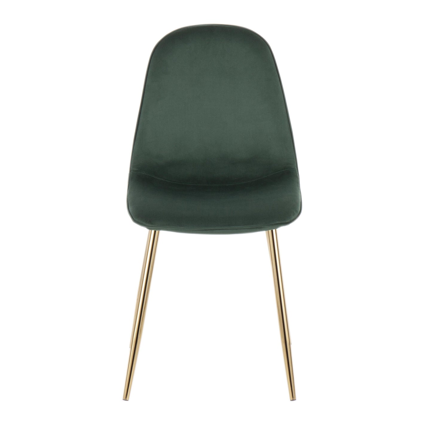 Pebble Contemporary Chair in Gold Steel and Beige Fabric   - Set of 2