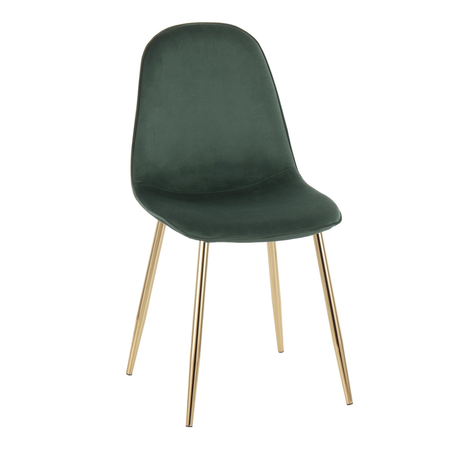 Pebble Contemporary Chair in Gold Steel and Beige Fabric   - Set of 2