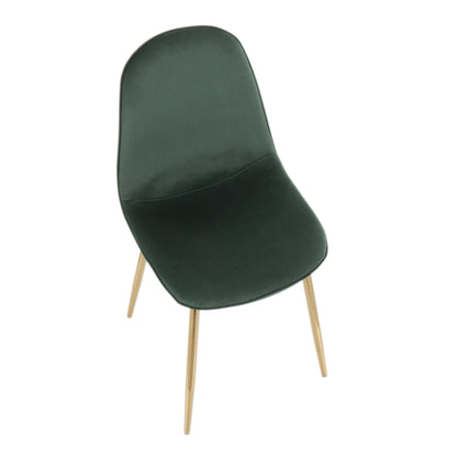 Pebble Contemporary Chair in Gold Steel and Beige Fabric   - Set of 2
