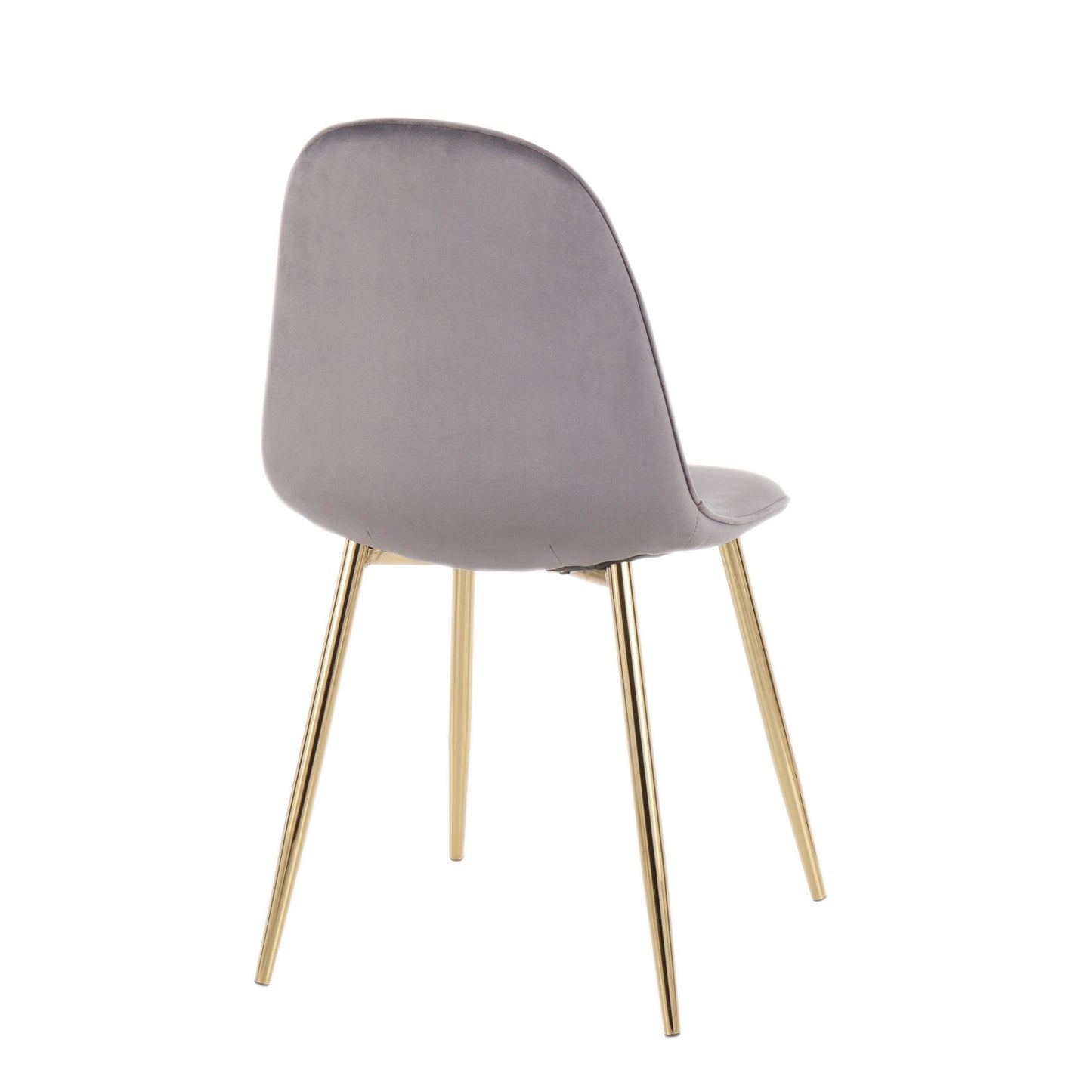 Pebble Contemporary Chair in Gold Steel and Beige Fabric   - Set of 2