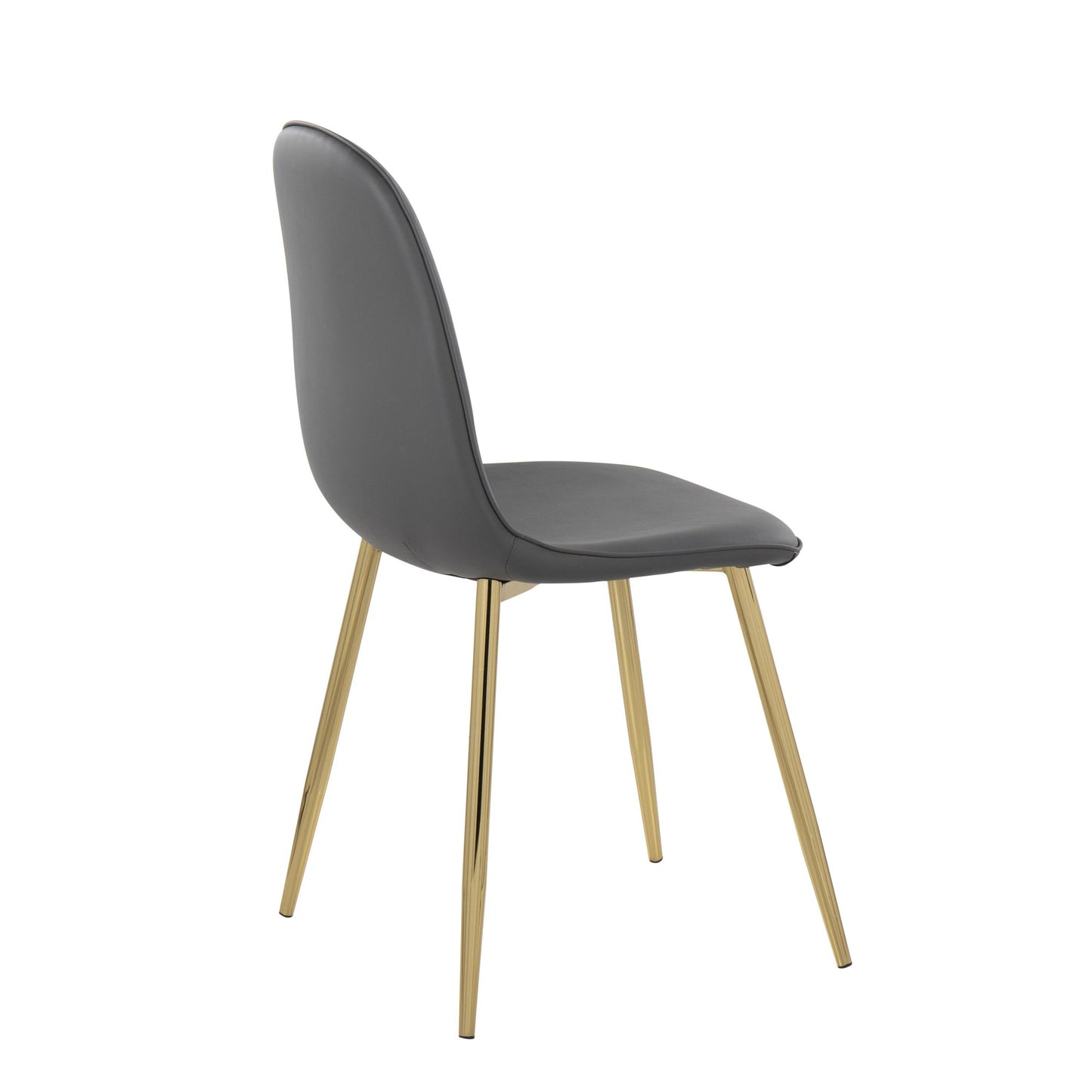 Pebble Contemporary Chair in Gold Steel and Beige Fabric   - Set of 2