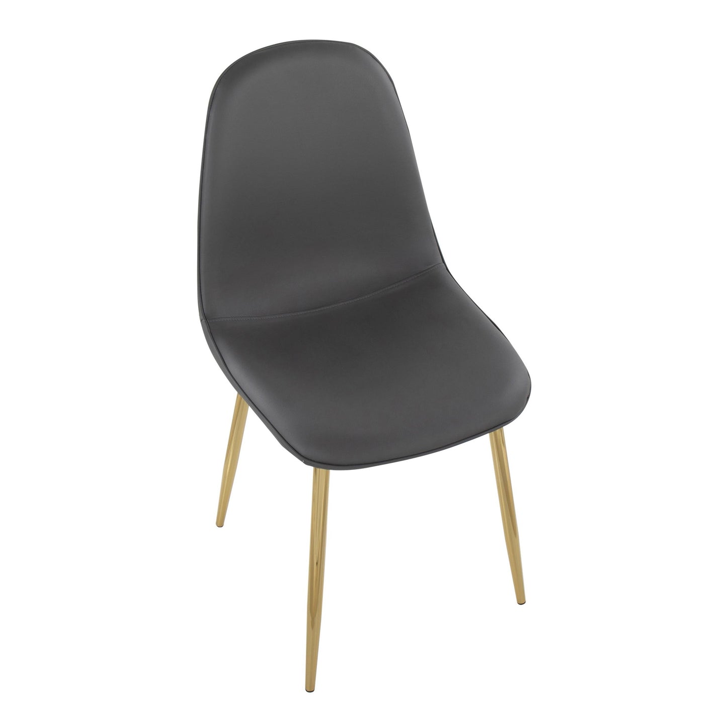 Pebble Contemporary Chair in Gold Steel and Beige Fabric   - Set of 2