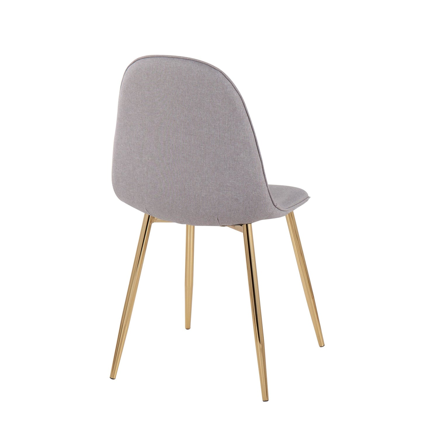 Pebble Contemporary Chair in Gold Steel and Beige Fabric   - Set of 2
