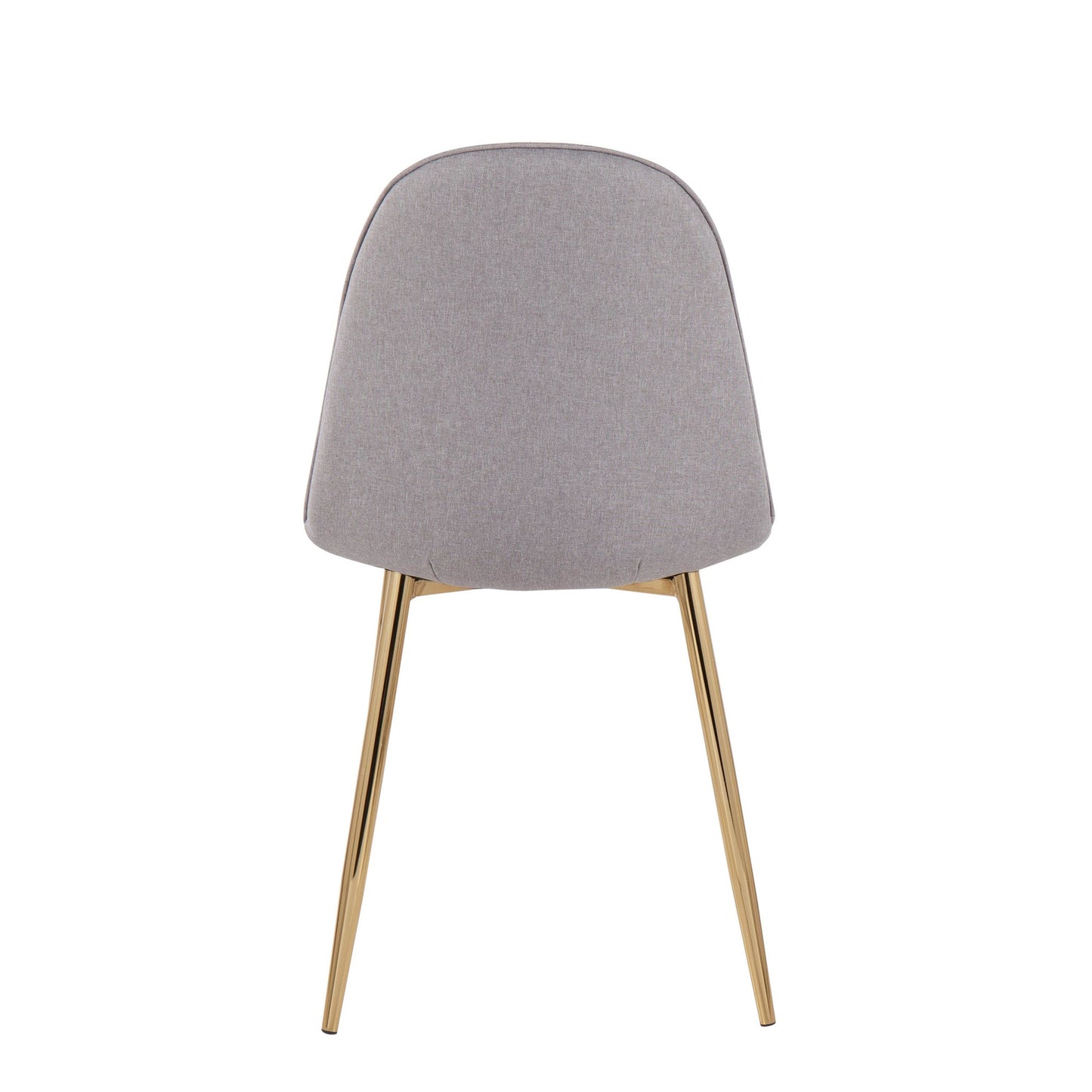 Pebble Contemporary Chair in Gold Steel and Beige Fabric   - Set of 2