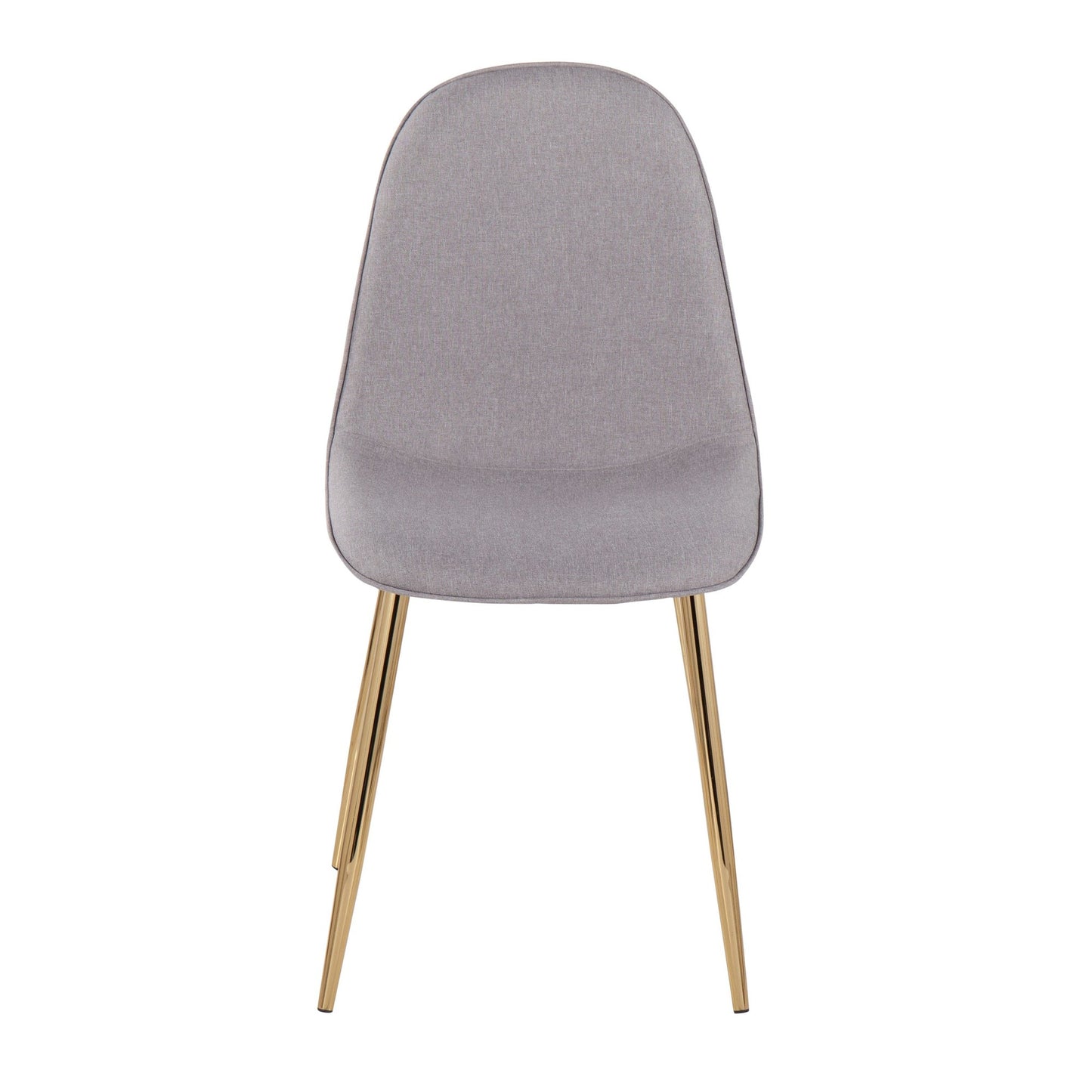 Pebble Contemporary Chair in Gold Steel and Beige Fabric   - Set of 2