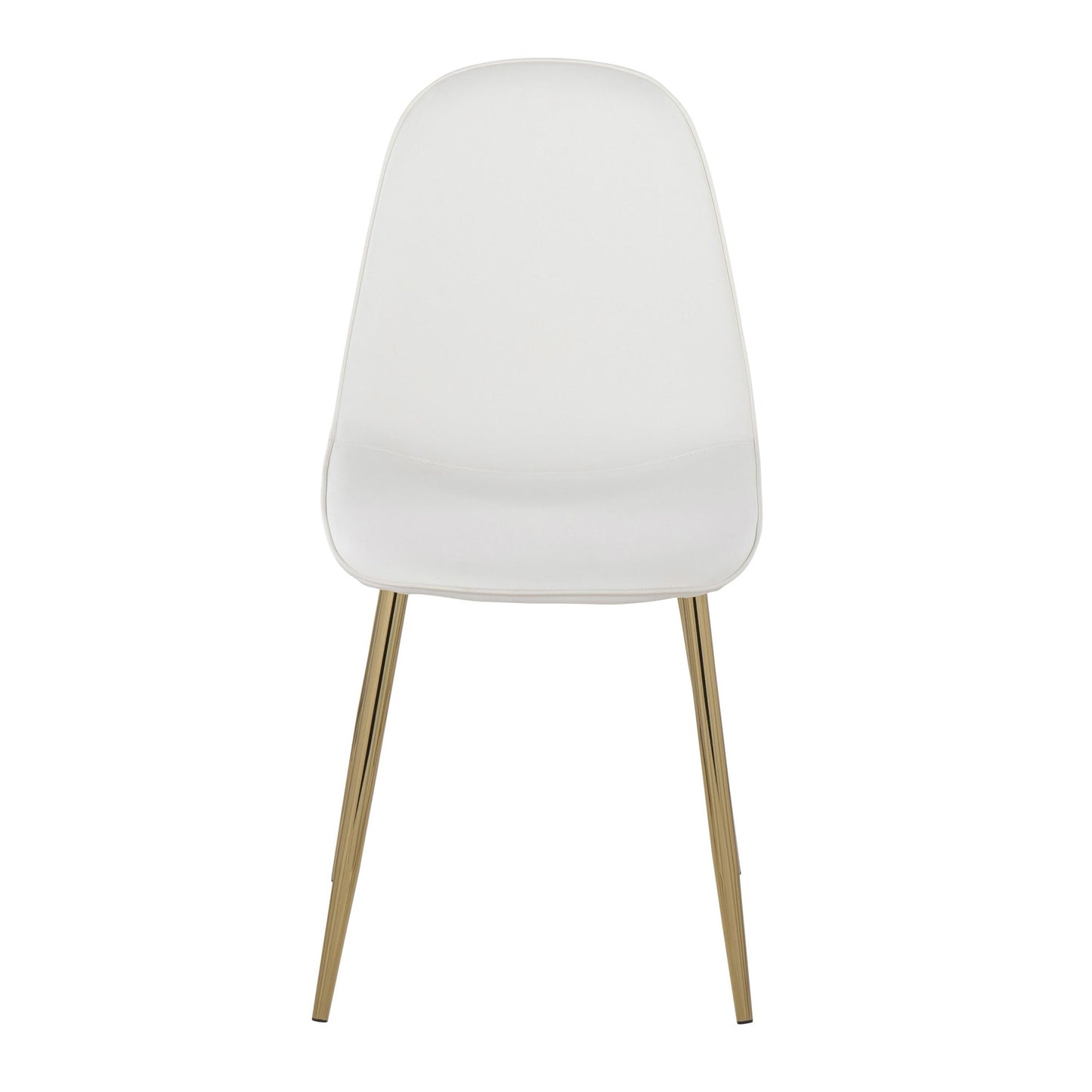 Pebble Contemporary Chair in Gold Steel and Beige Fabric   - Set of 2