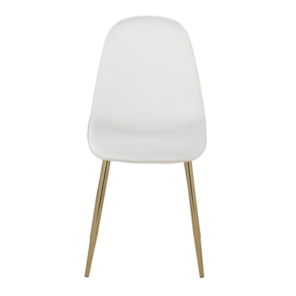 Pebble Contemporary Chair in Gold Steel and Beige Fabric   - Set of 2
