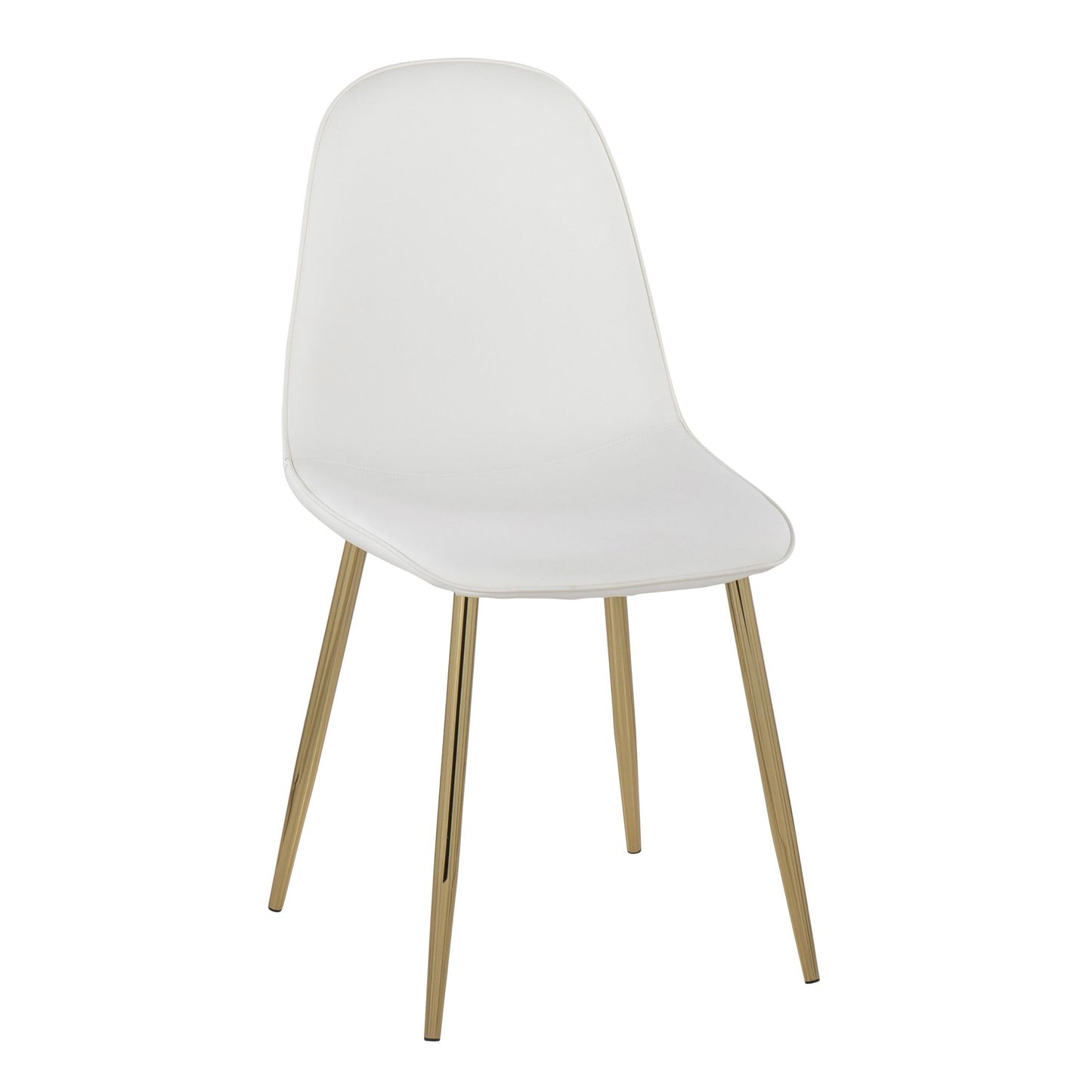 Pebble Contemporary Chair in Gold Steel and Beige Fabric   - Set of 2