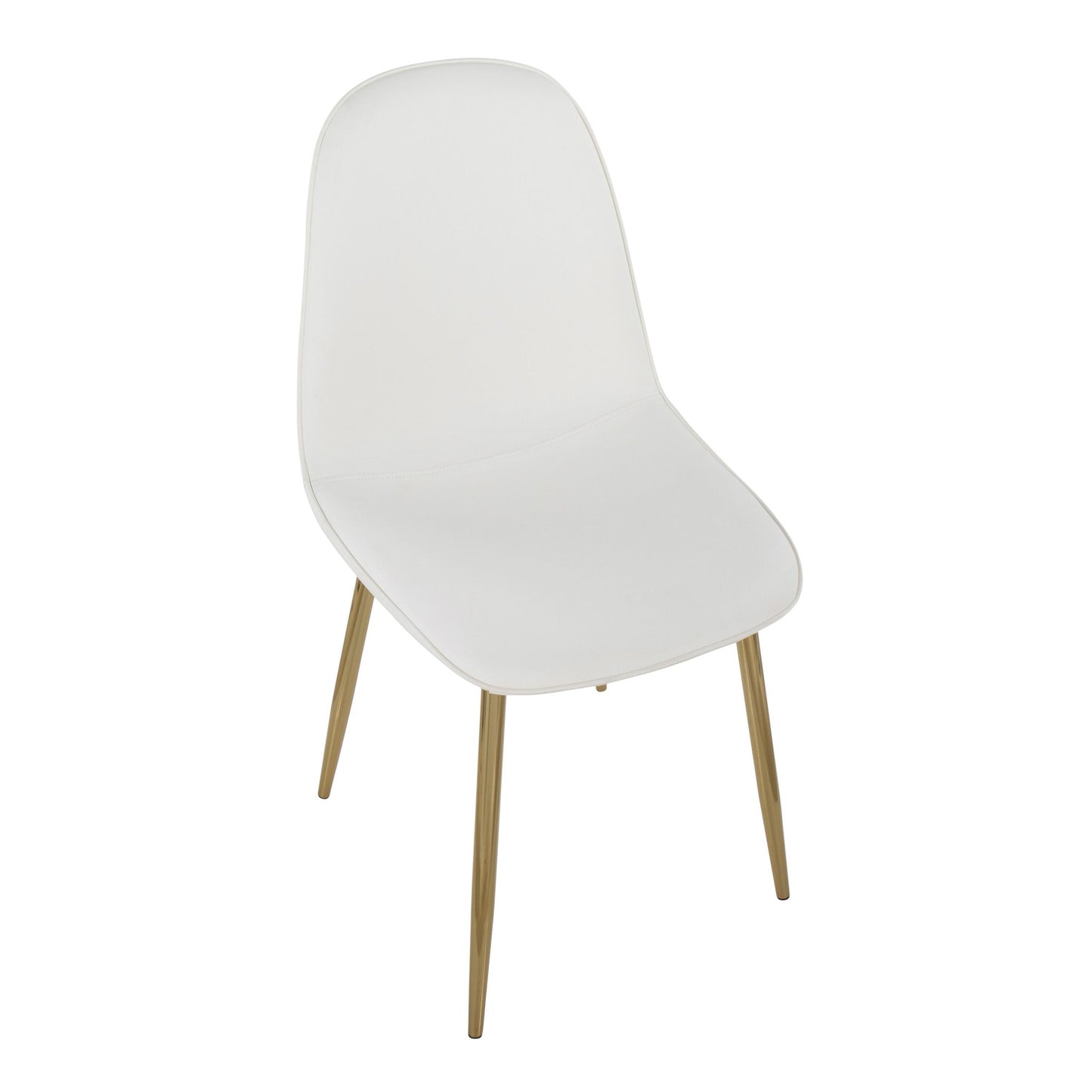 Pebble Contemporary Chair in Gold Steel and Beige Fabric   - Set of 2