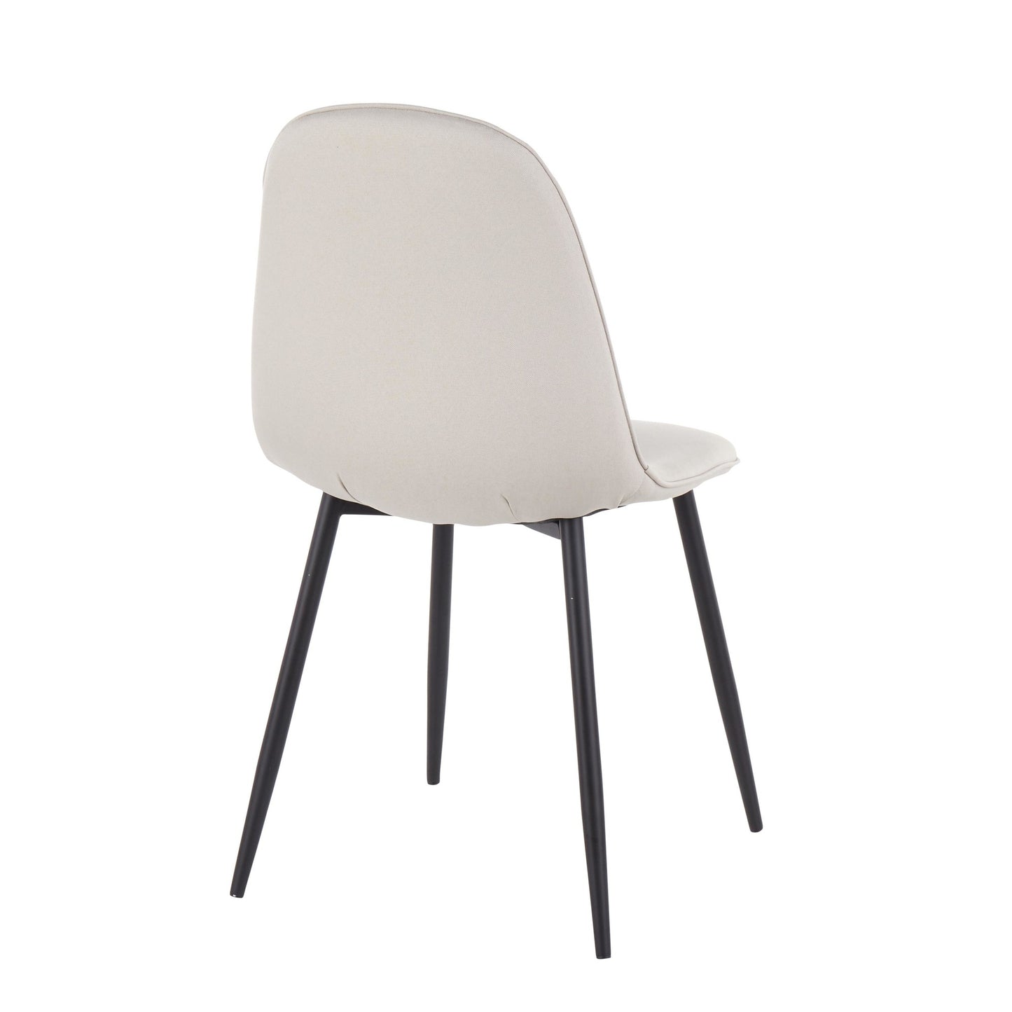 Pebble Contemporary Chair in Gold Steel and Beige Fabric   - Set of 2