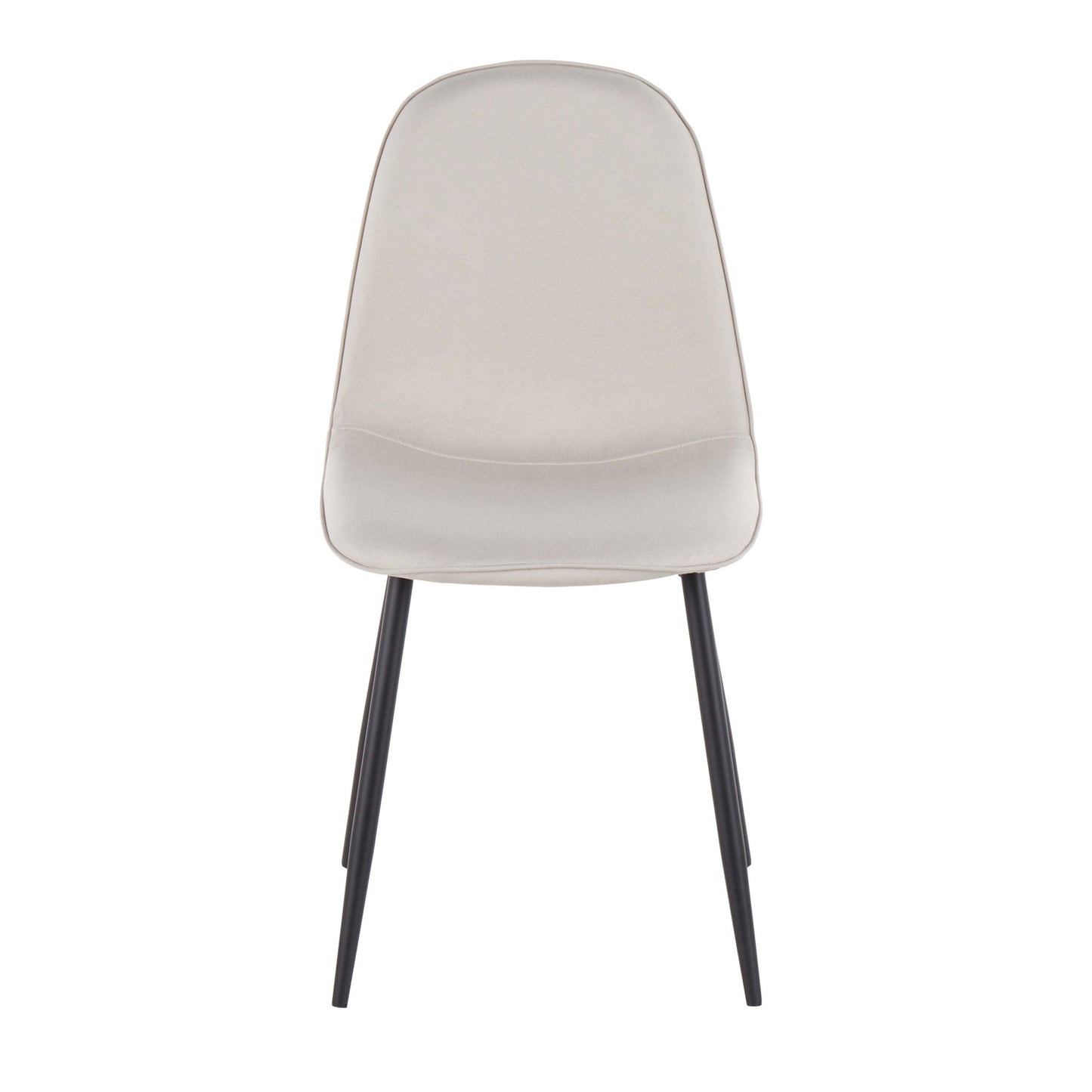 Pebble Contemporary Chair in Gold Steel and Beige Fabric   - Set of 2
