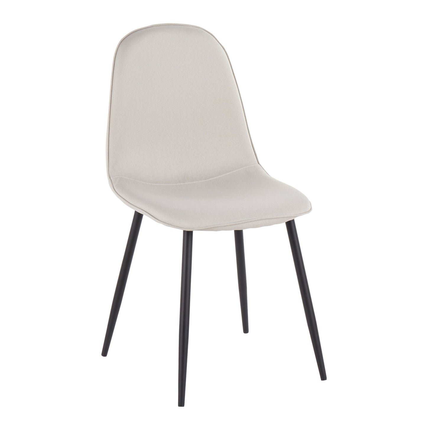 Pebble Contemporary Chair in Gold Steel and Beige Fabric   - Set of 2