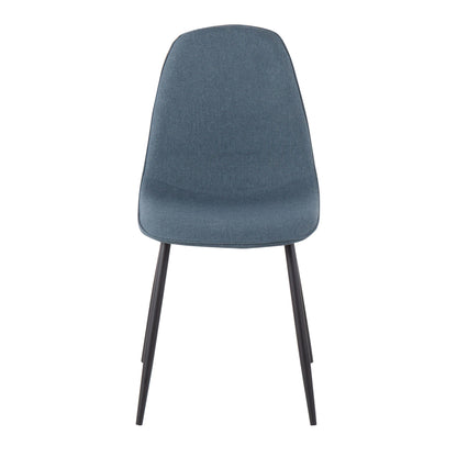 Pebble Contemporary Chair in Gold Steel and Beige Fabric   - Set of 2