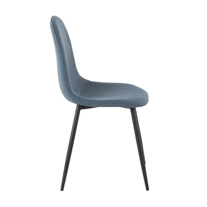 Pebble Contemporary Chair in Gold Steel and Beige Fabric   - Set of 2