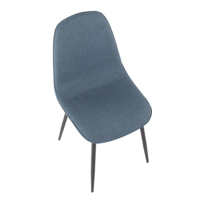 Pebble Contemporary Chair in Gold Steel and Beige Fabric   - Set of 2