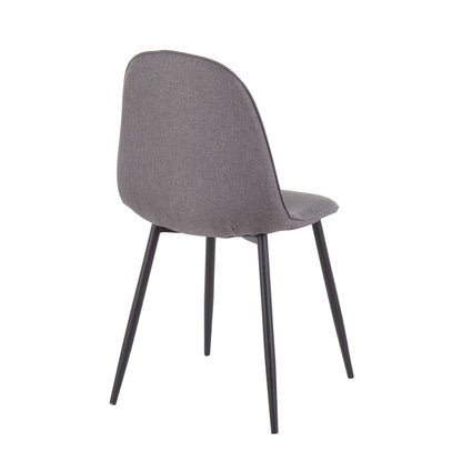 Pebble Contemporary Chair in Gold Steel and Beige Fabric   - Set of 2
