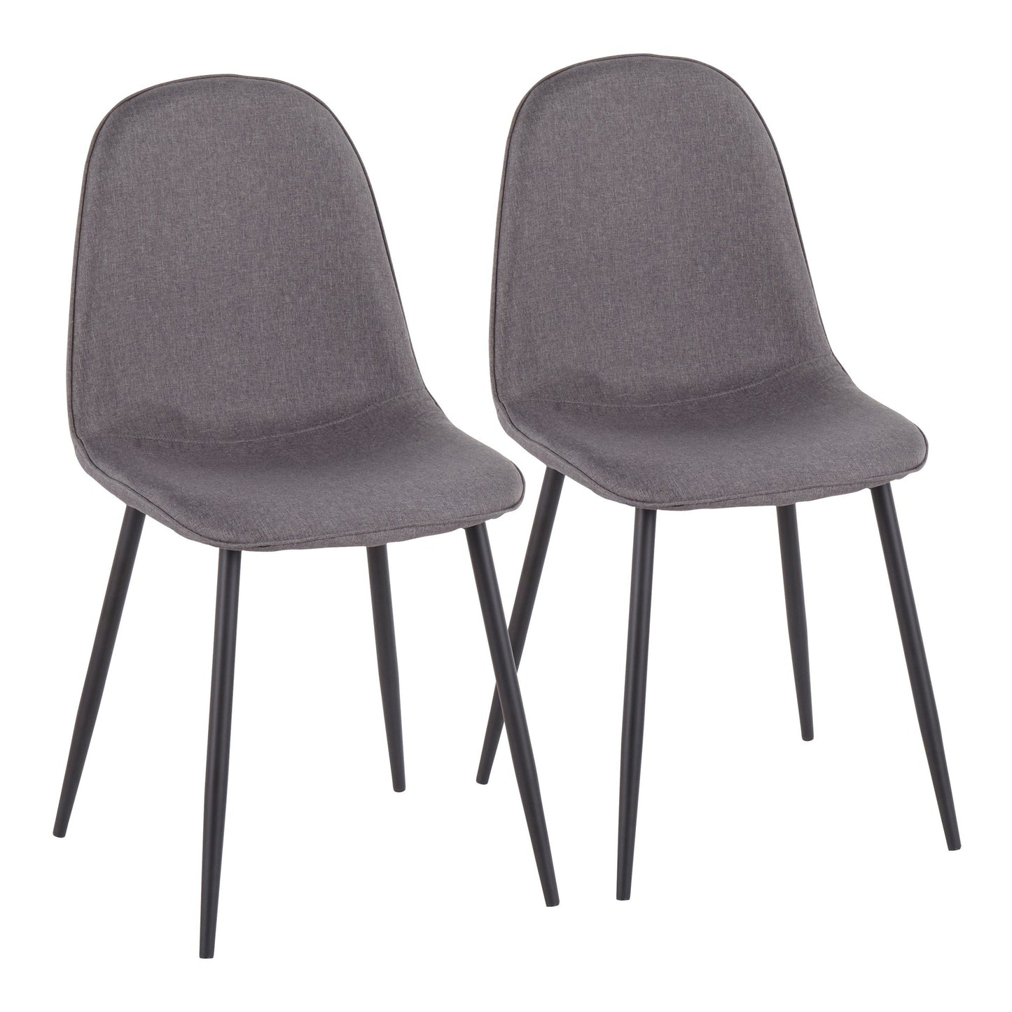 Pebble Contemporary Chair in Gold Steel and Beige Fabric   - Set of 2