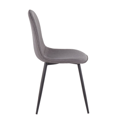 Pebble Contemporary Chair in Gold Steel and Beige Fabric   - Set of 2