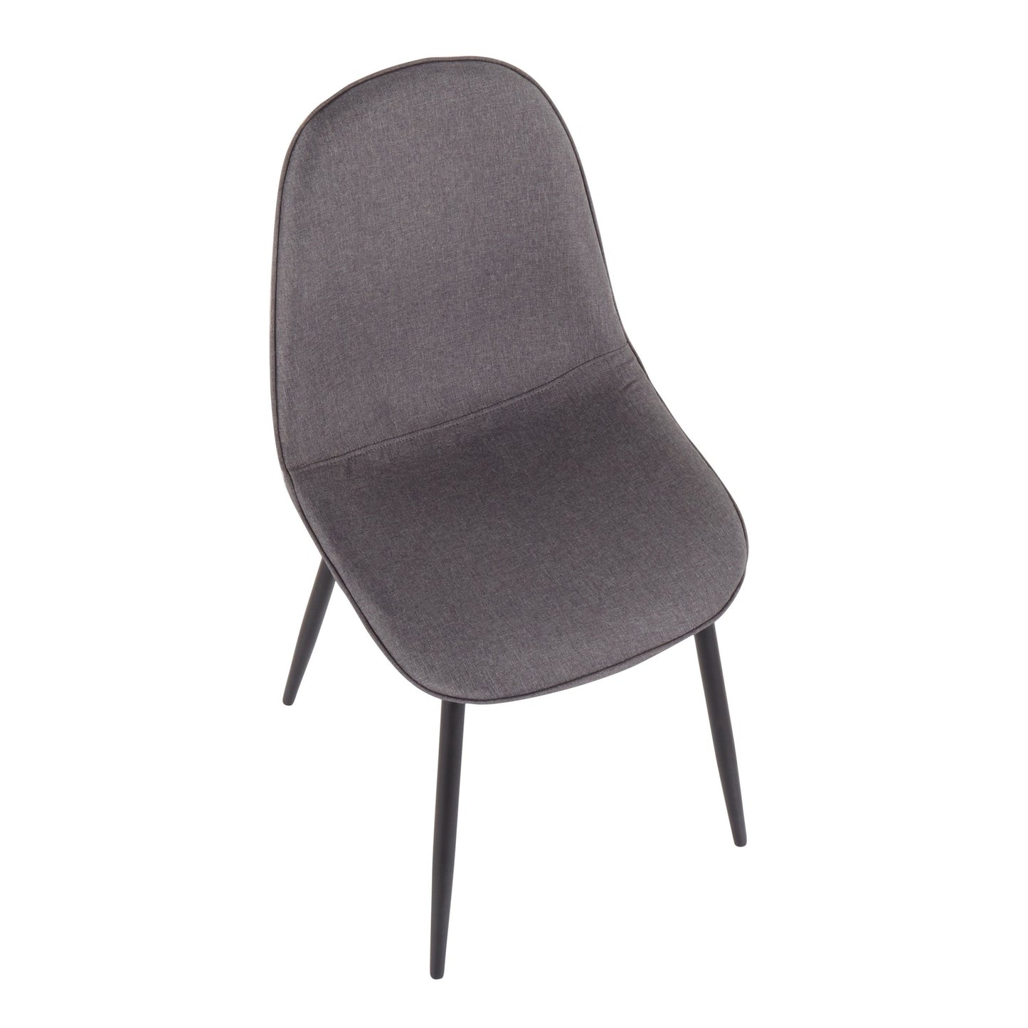 Pebble Contemporary Chair in Gold Steel and Beige Fabric   - Set of 2