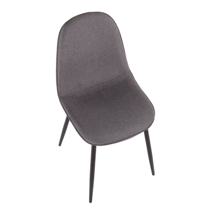 Pebble Contemporary Chair in Gold Steel and Beige Fabric   - Set of 2