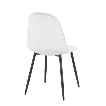 Pebble Contemporary Chair in Gold Steel and Beige Fabric   - Set of 2