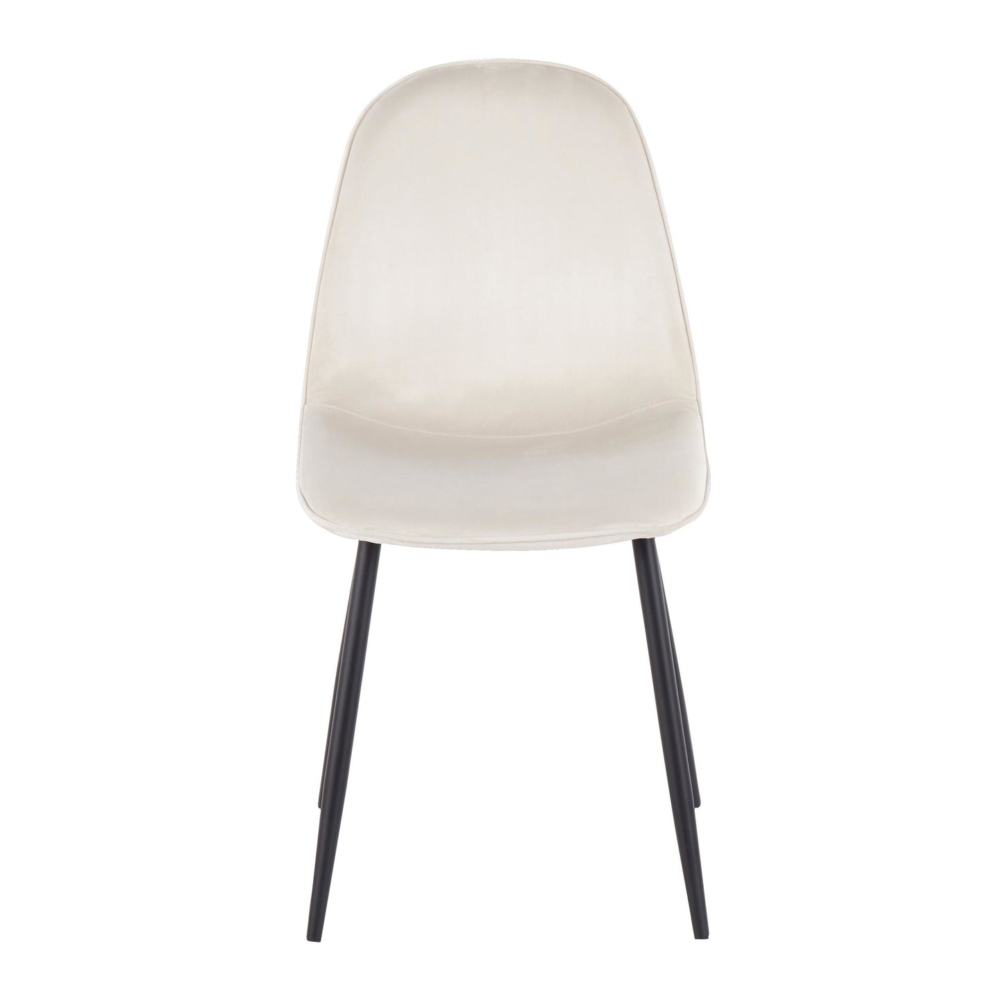 Pebble Contemporary Chair in Gold Steel and Beige Fabric   - Set of 2