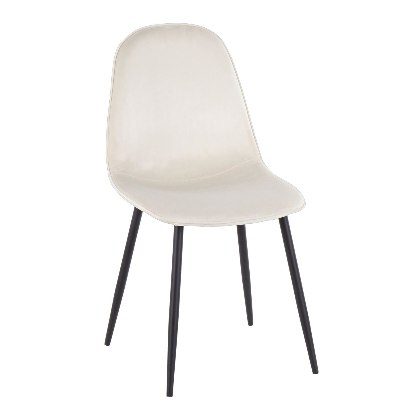 Pebble Contemporary Chair in Gold Steel and Beige Fabric   - Set of 2
