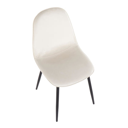 Pebble Contemporary Chair in Gold Steel and Beige Fabric   - Set of 2