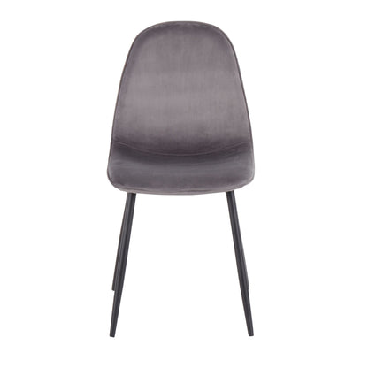 Pebble Contemporary Chair in Gold Steel and Beige Fabric   - Set of 2