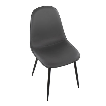 Pebble Contemporary Chair in Gold Steel and Beige Fabric   - Set of 2