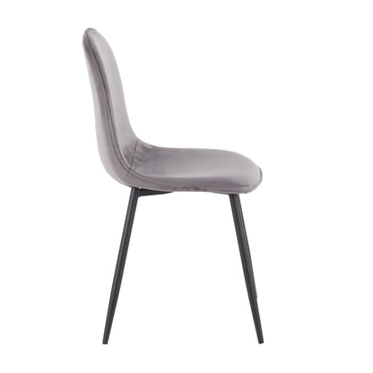 Pebble Contemporary Chair in Gold Steel and Beige Fabric   - Set of 2