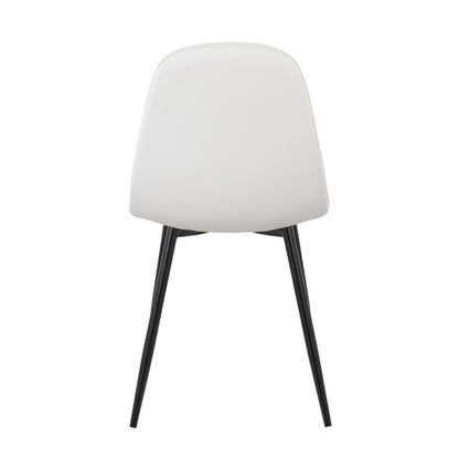 Pebble Contemporary Chair in Gold Steel and Beige Fabric   - Set of 2