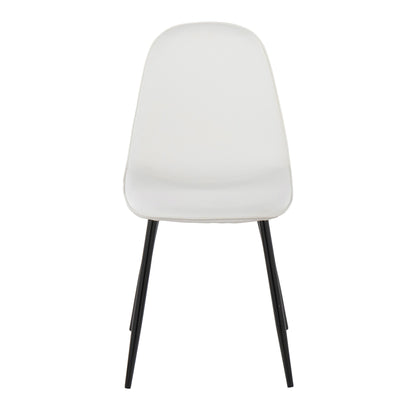 Pebble Contemporary Chair in Gold Steel and Beige Fabric   - Set of 2