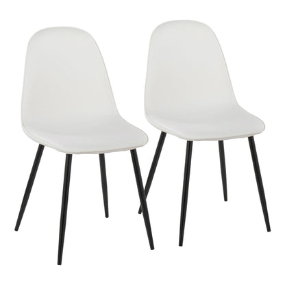 Pebble Contemporary Chair in Gold Steel and Beige Fabric   - Set of 2