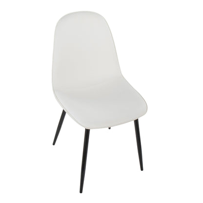 Pebble Contemporary Chair in Gold Steel and Beige Fabric   - Set of 2