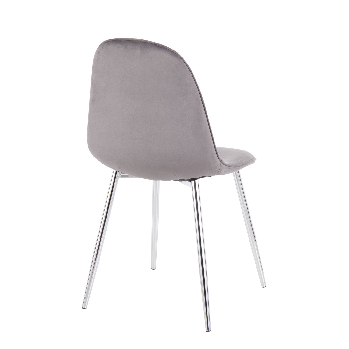 Pebble Contemporary Chair in Natural Wood Metal and Beige Fabric   - Set of 2