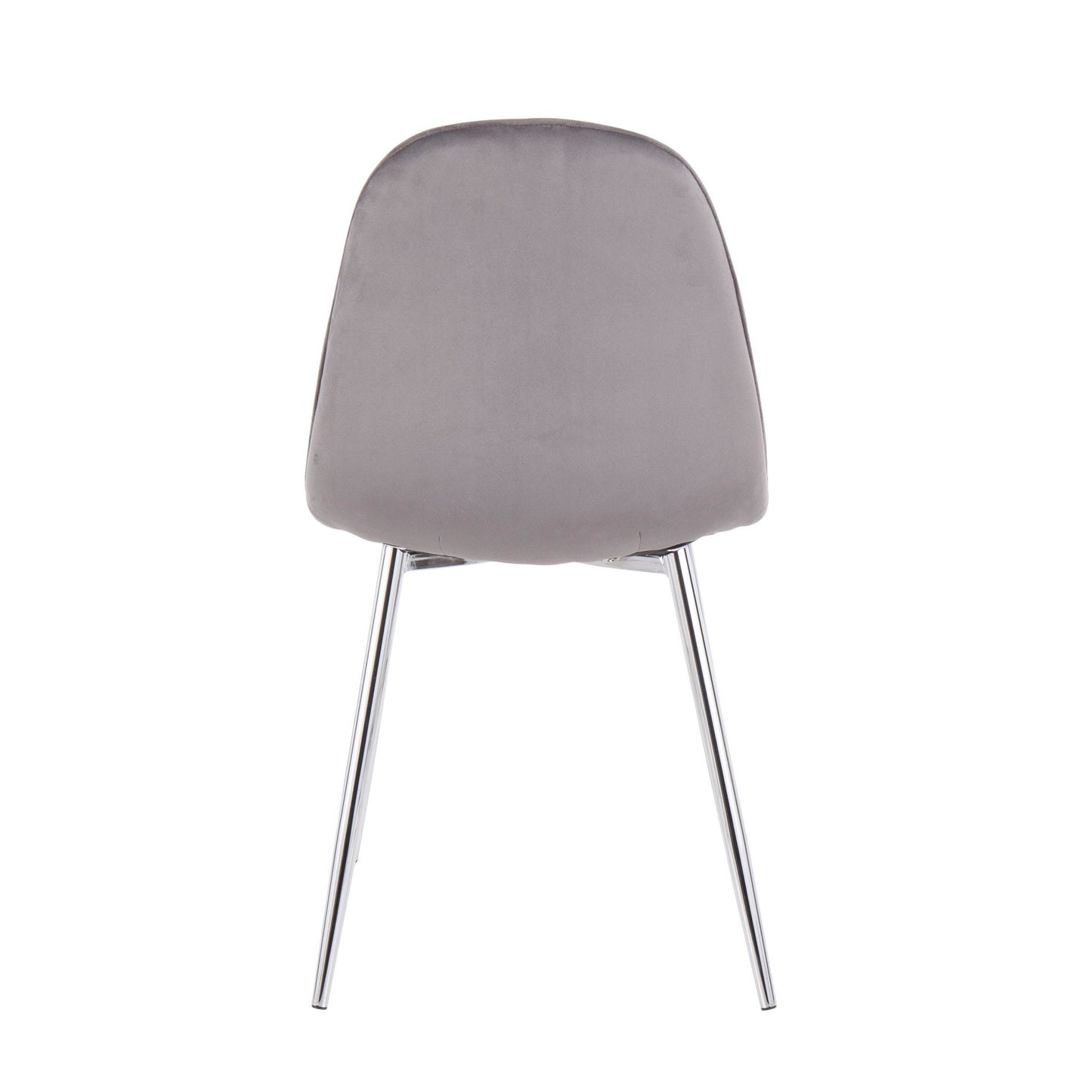 Pebble Contemporary Chair in Natural Wood Metal and Beige Fabric   - Set of 2