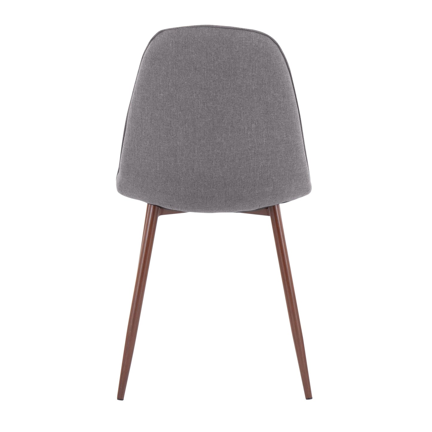 Pebble Contemporary Chair in Natural Wood Metal and Beige Fabric   - Set of 2