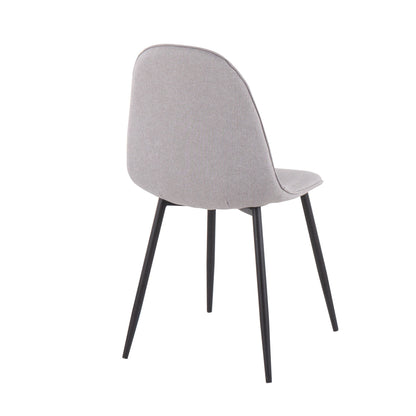 Pebble Contemporary Chair in Gold Steel and Beige Fabric   - Set of 2