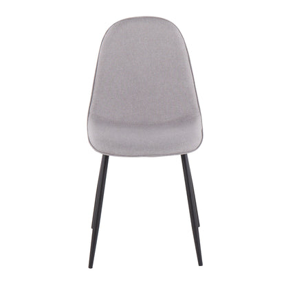 Pebble Contemporary Chair in Gold Steel and Beige Fabric   - Set of 2