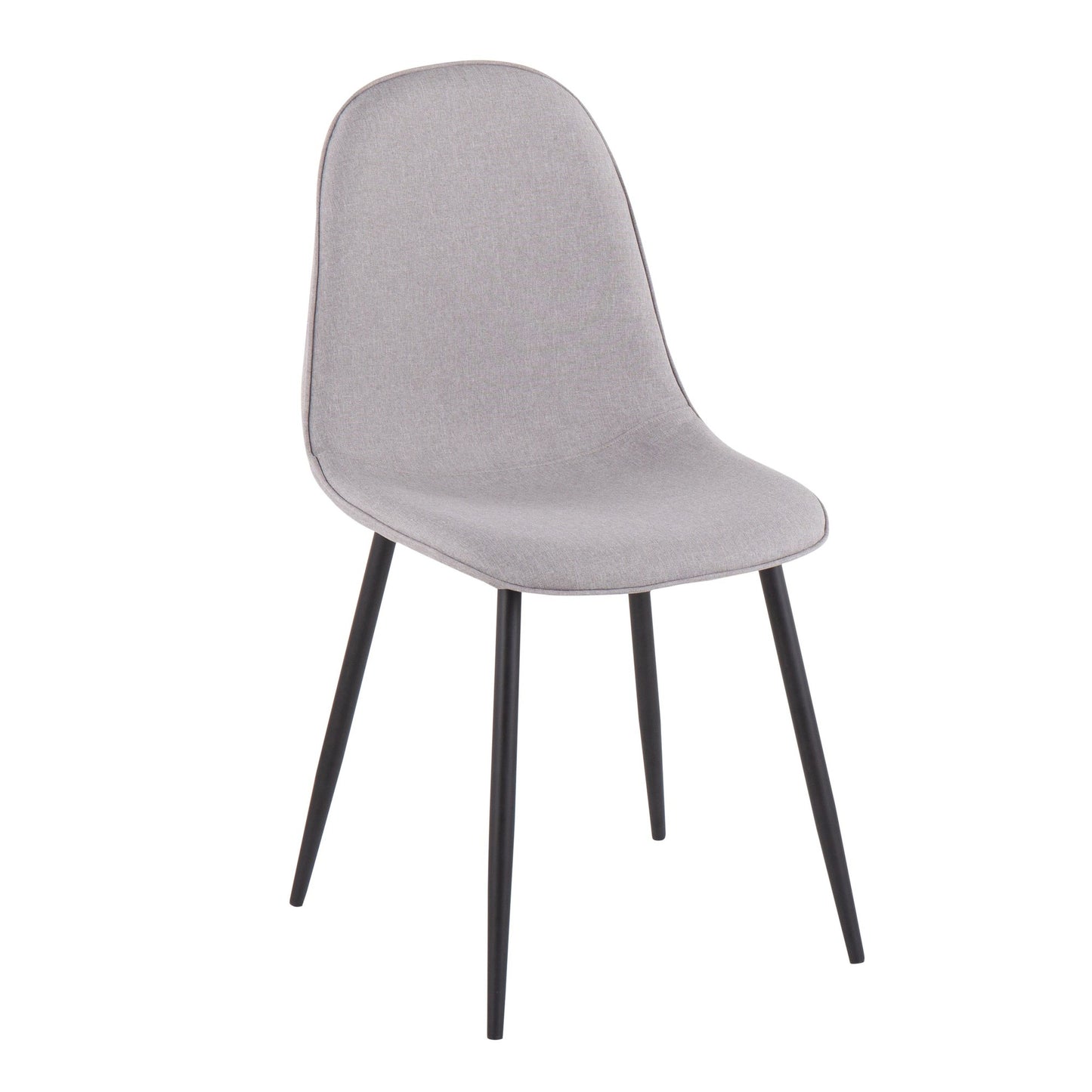 Pebble Contemporary Chair in Gold Steel and Beige Fabric   - Set of 2