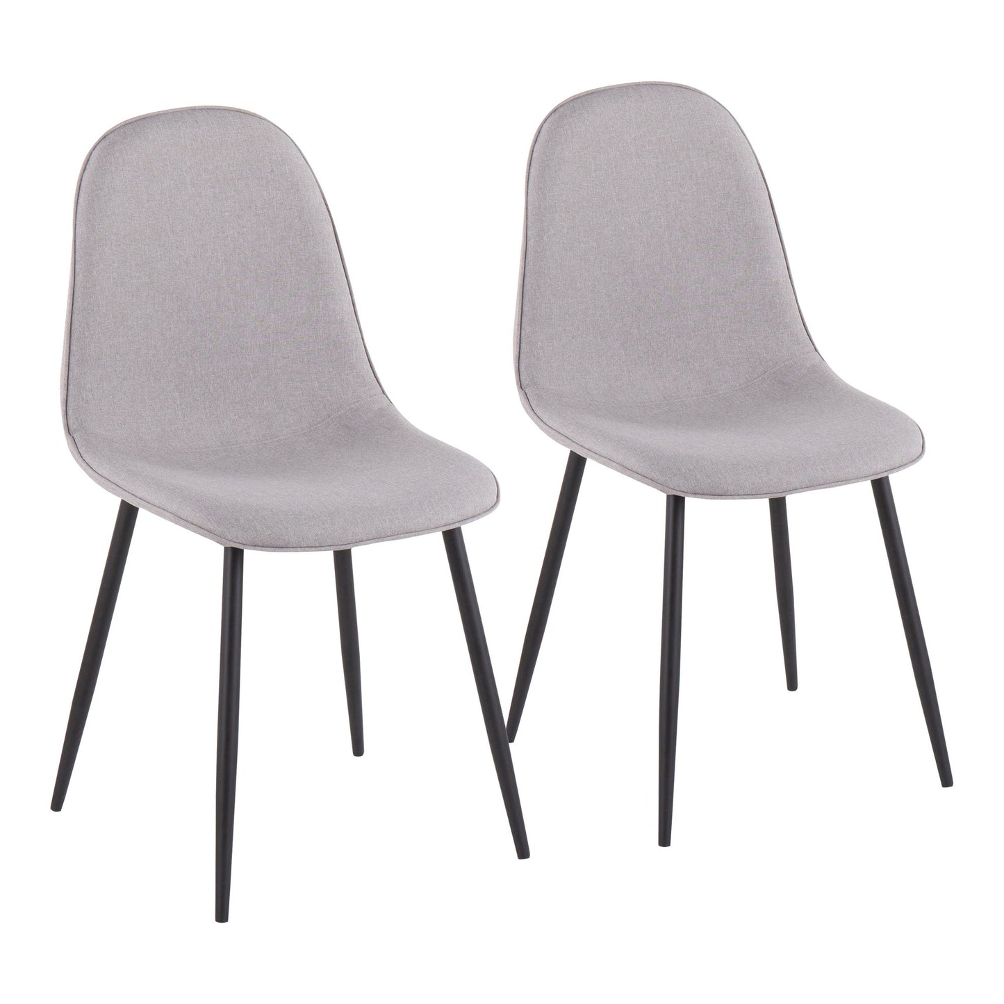 Pebble Contemporary Chair in Gold Steel and Beige Fabric   - Set of 2