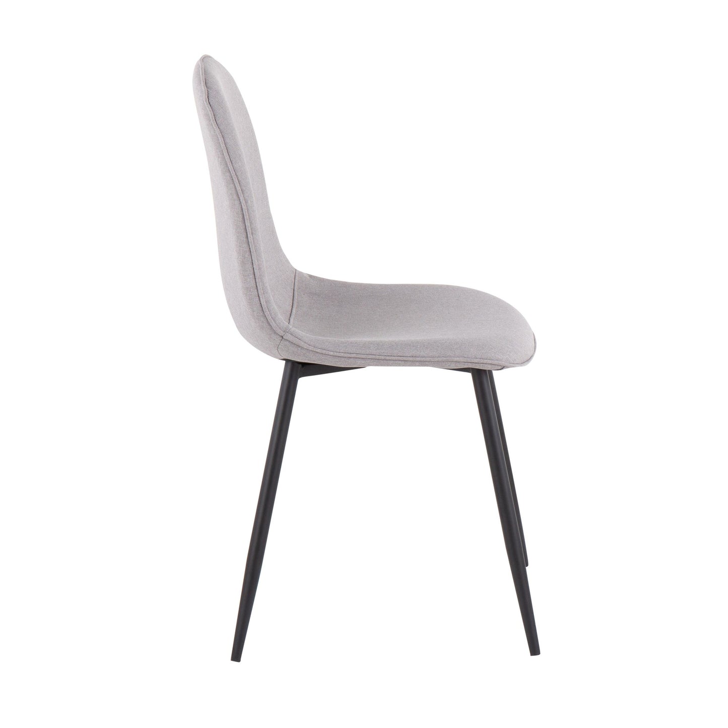 Pebble Contemporary Chair in Gold Steel and Beige Fabric   - Set of 2