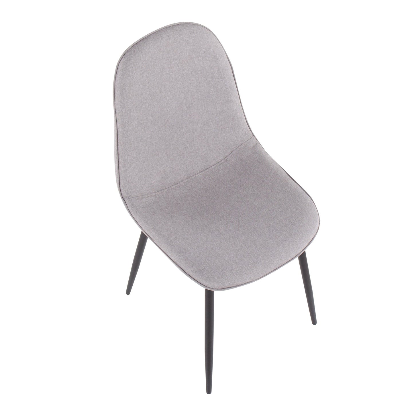 Pebble Contemporary Chair in Gold Steel and Beige Fabric   - Set of 2