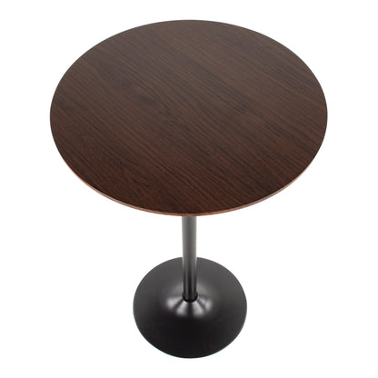 Pebble Mid-Century Modern Table Adjusts From Dining to Bar in Black Metal and Black Wood